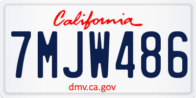 CA license plate 7MJW486