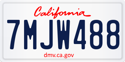 CA license plate 7MJW488