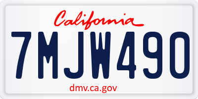 CA license plate 7MJW490