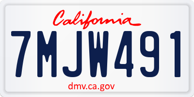 CA license plate 7MJW491