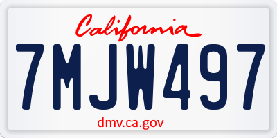 CA license plate 7MJW497