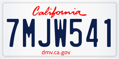 CA license plate 7MJW541