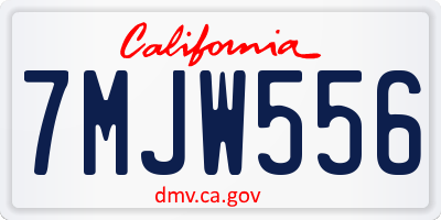 CA license plate 7MJW556