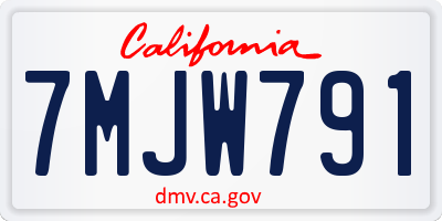 CA license plate 7MJW791