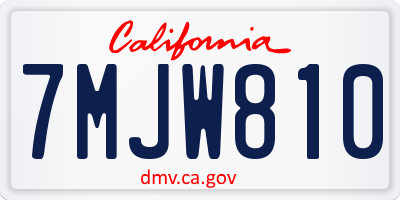 CA license plate 7MJW810