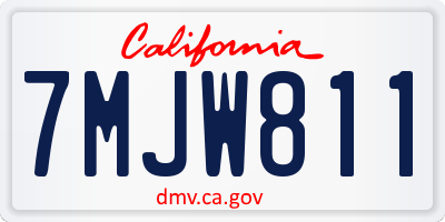 CA license plate 7MJW811