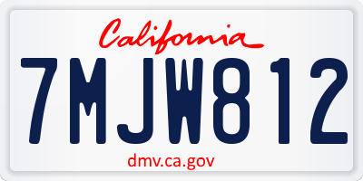 CA license plate 7MJW812