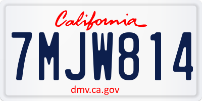 CA license plate 7MJW814