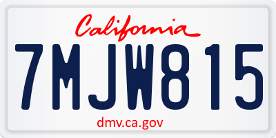 CA license plate 7MJW815