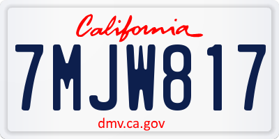 CA license plate 7MJW817