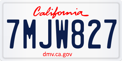 CA license plate 7MJW827