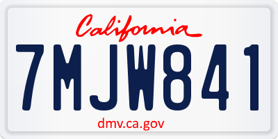 CA license plate 7MJW841