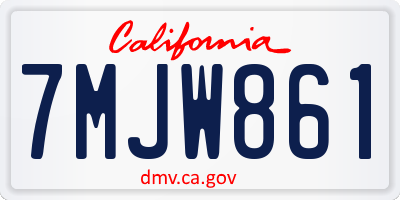 CA license plate 7MJW861