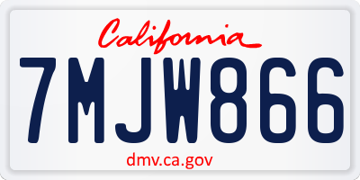 CA license plate 7MJW866