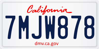 CA license plate 7MJW878