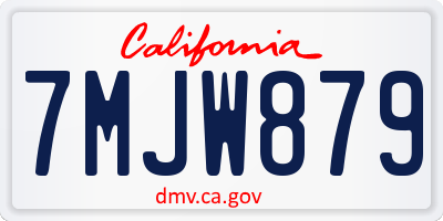 CA license plate 7MJW879