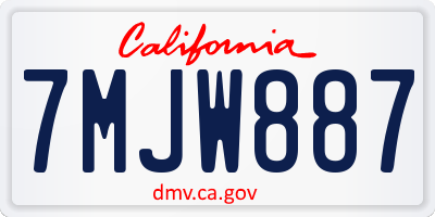 CA license plate 7MJW887