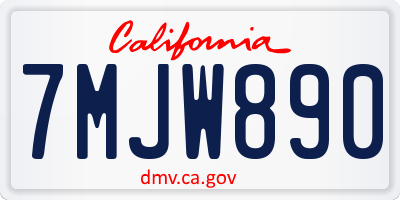 CA license plate 7MJW890
