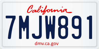 CA license plate 7MJW891