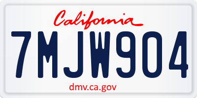 CA license plate 7MJW904