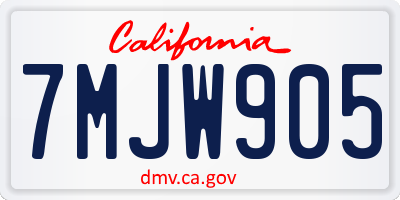 CA license plate 7MJW905