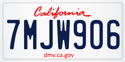 CA license plate 7MJW906