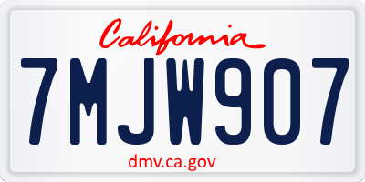 CA license plate 7MJW907