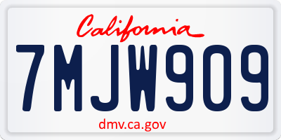 CA license plate 7MJW909