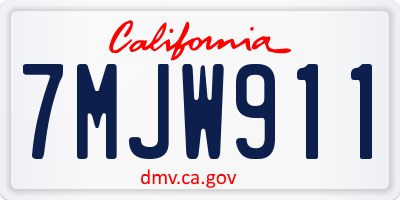 CA license plate 7MJW911