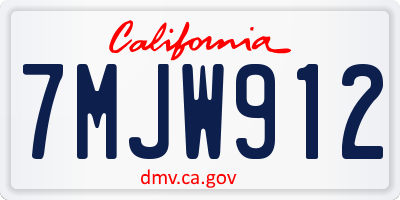 CA license plate 7MJW912