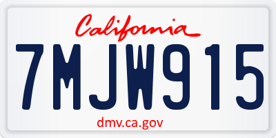 CA license plate 7MJW915