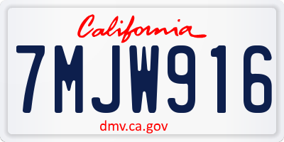 CA license plate 7MJW916