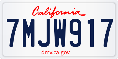 CA license plate 7MJW917