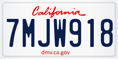 CA license plate 7MJW918
