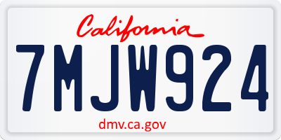 CA license plate 7MJW924