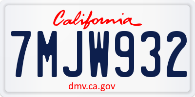 CA license plate 7MJW932