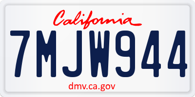 CA license plate 7MJW944