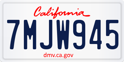 CA license plate 7MJW945