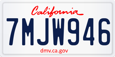 CA license plate 7MJW946