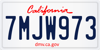 CA license plate 7MJW973