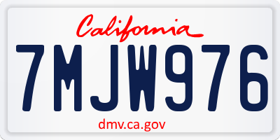 CA license plate 7MJW976