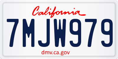 CA license plate 7MJW979