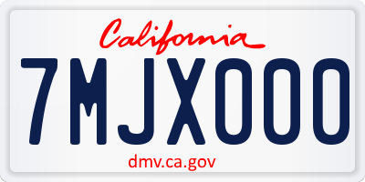 CA license plate 7MJX000