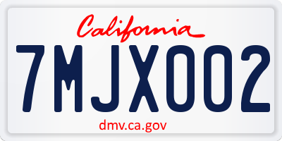 CA license plate 7MJX002