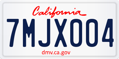 CA license plate 7MJX004
