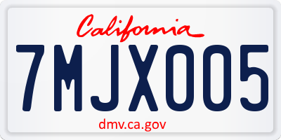 CA license plate 7MJX005