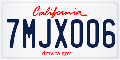 CA license plate 7MJX006