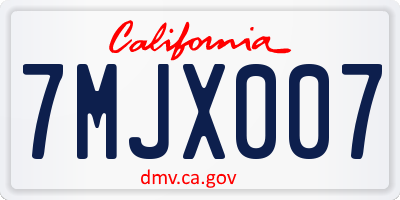 CA license plate 7MJX007