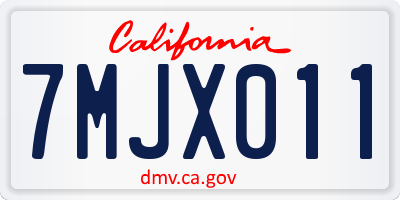 CA license plate 7MJX011