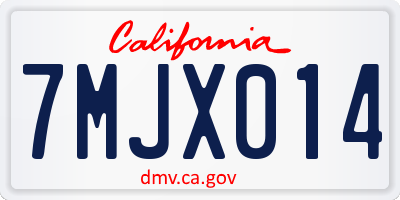 CA license plate 7MJX014